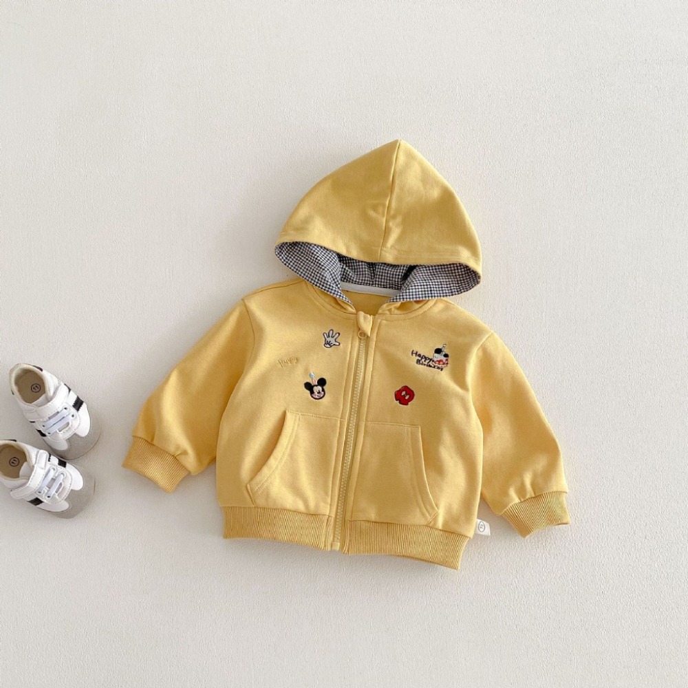 寶寶韓版連帽格子拉鏈外套-規格圖8