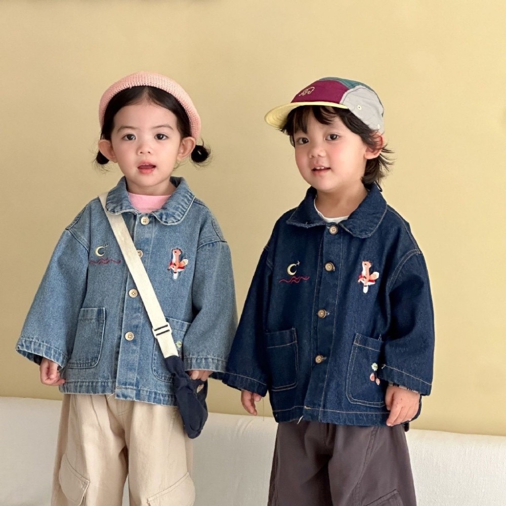 兒童寬鬆牛仔外套夾克衫-細節圖2