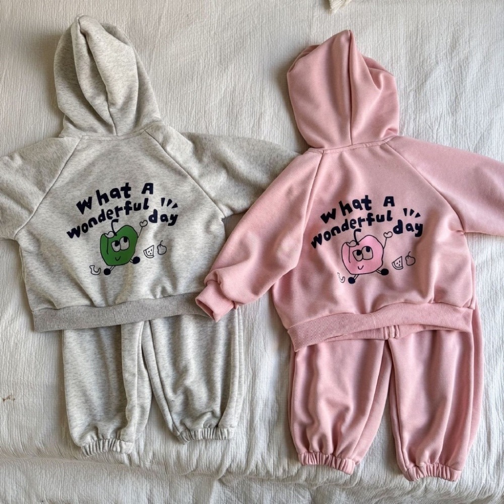 兒童可愛卡通寬鬆休閒外套衛褲套裝-細節圖5