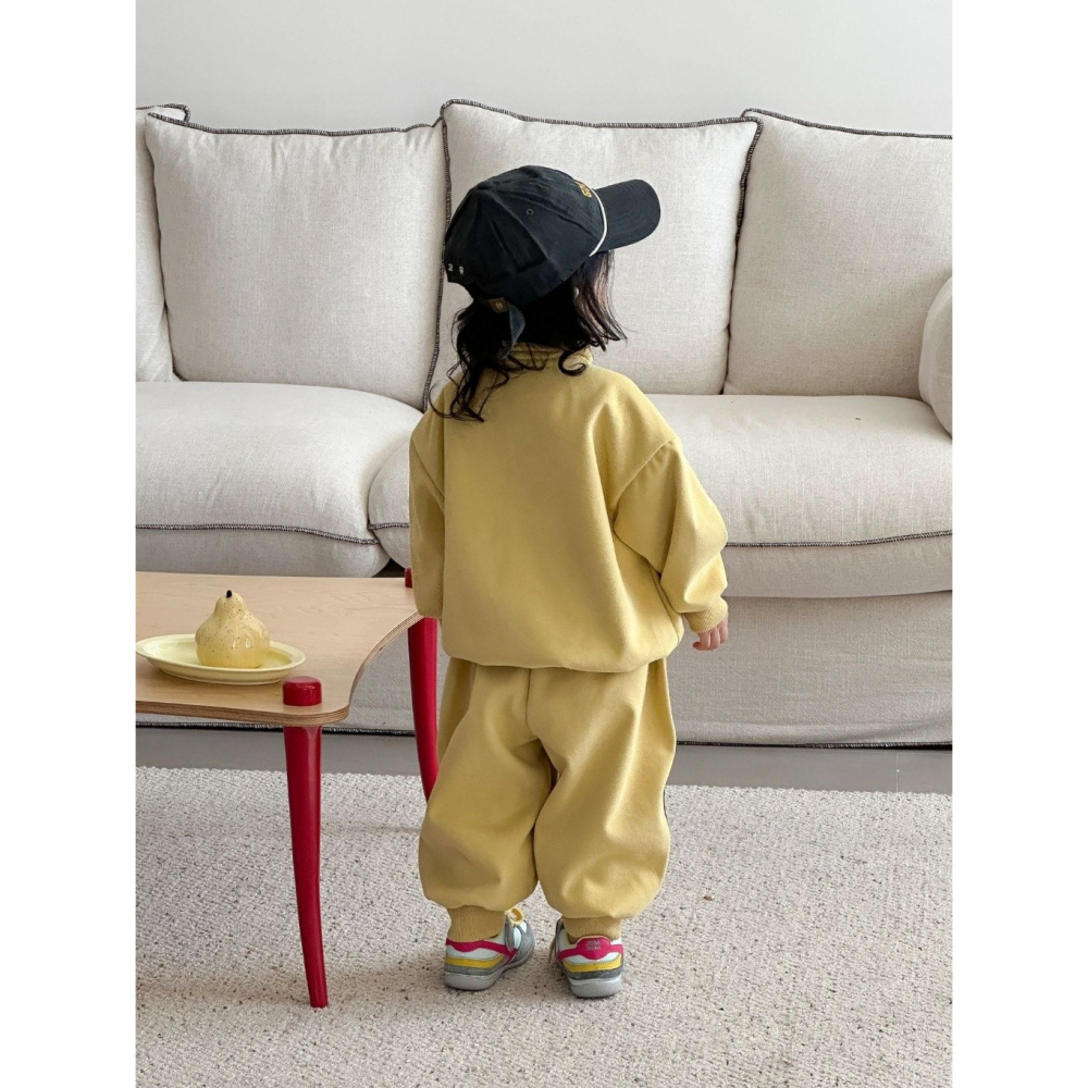 兒童立領字母運動休閒衛衣套裝-細節圖7