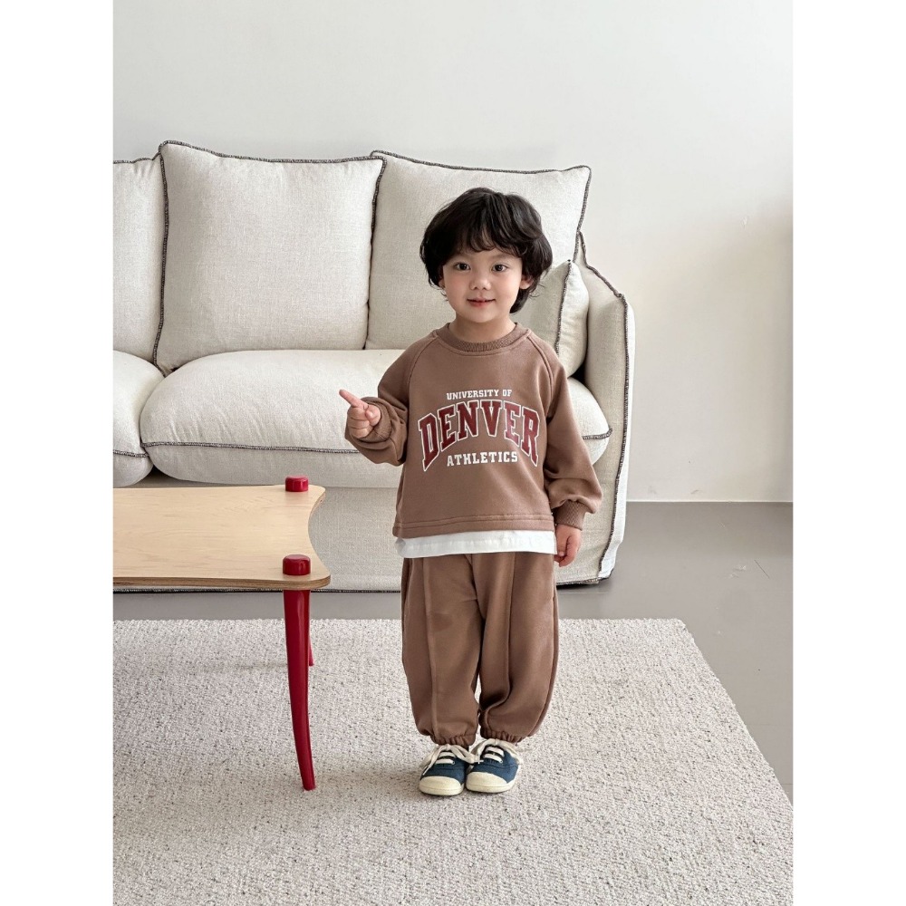 兒童假兩件字母運動休閒衛衣套裝-規格圖7