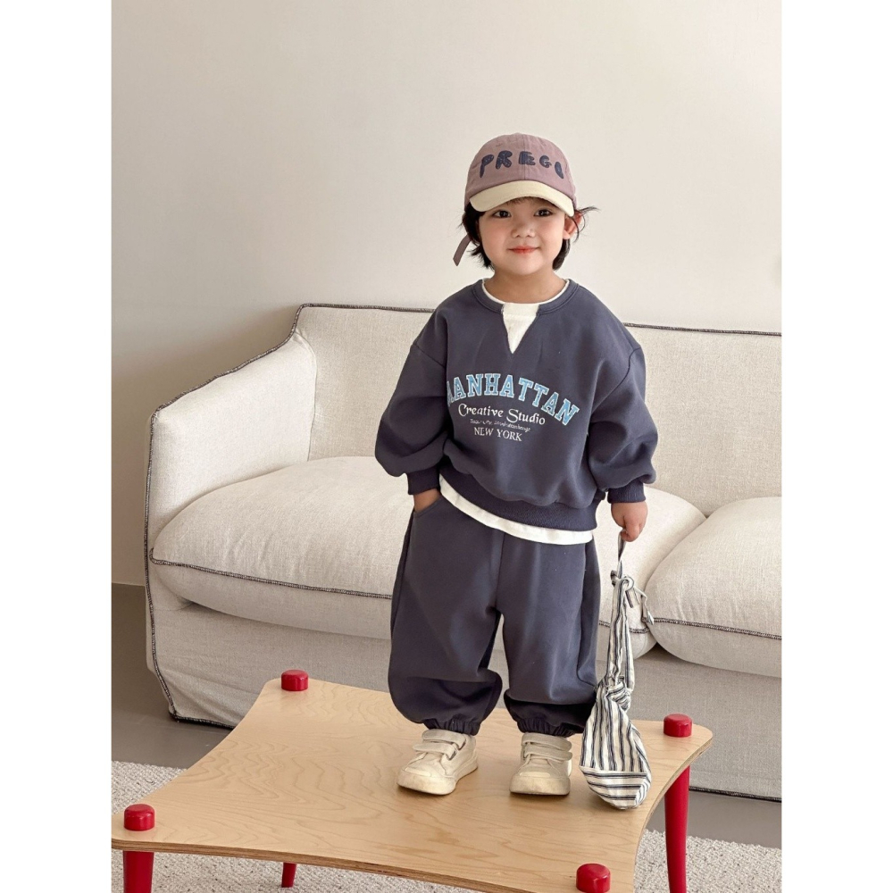 兒童假兩件運動休閒衛衣套裝-細節圖6