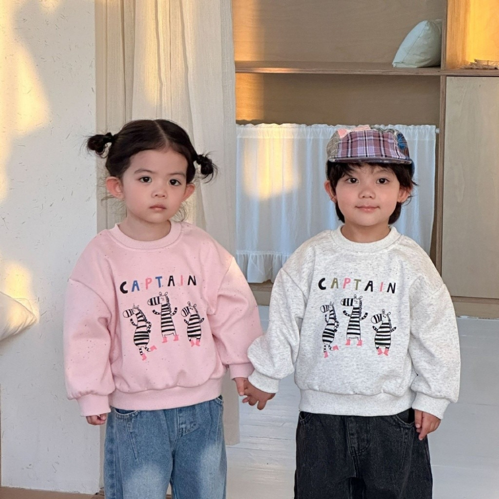 兒童韓版斑馬卡通寬鬆長袖衛衣-細節圖2