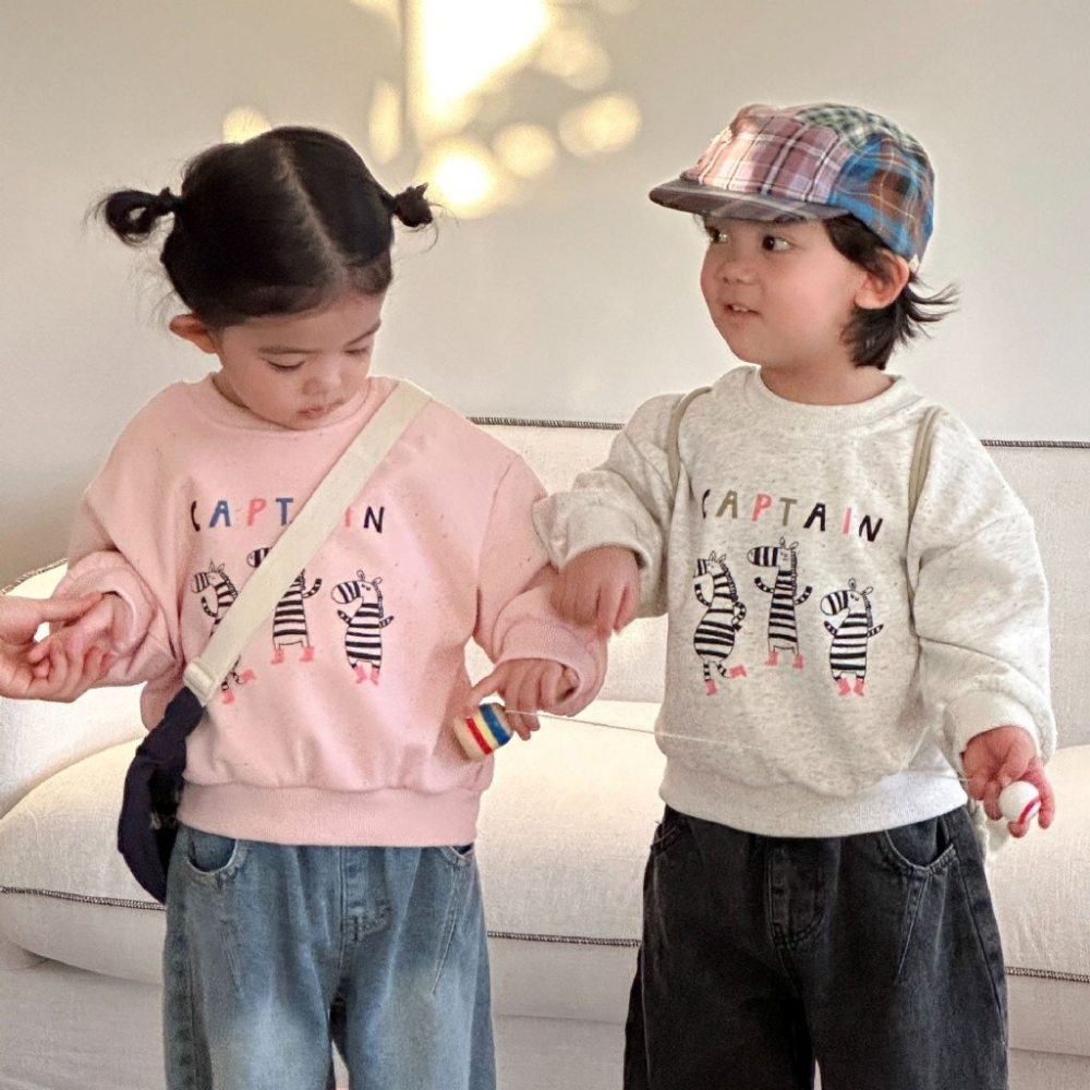 兒童韓版斑馬卡通寬鬆長袖衛衣-細節圖3