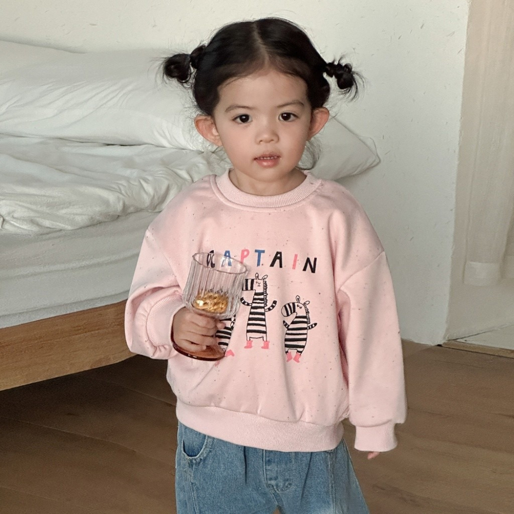 兒童韓版斑馬卡通寬鬆長袖衛衣-細節圖5