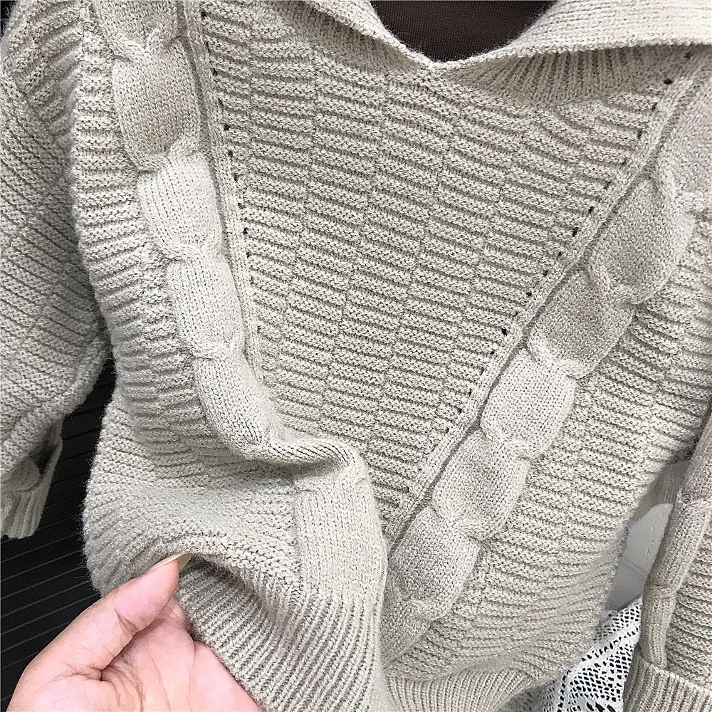 GMK女童韓系翻領毛衣裙套裝-細節圖9