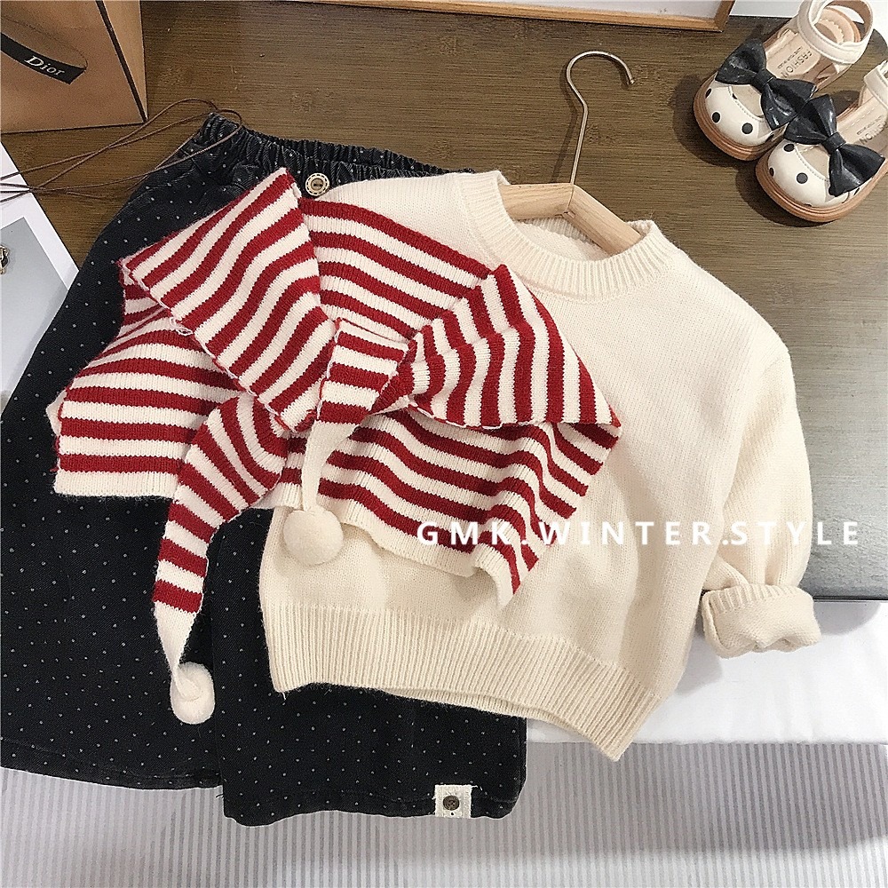 GMK女童針織披肩兩件套毛衣-細節圖2