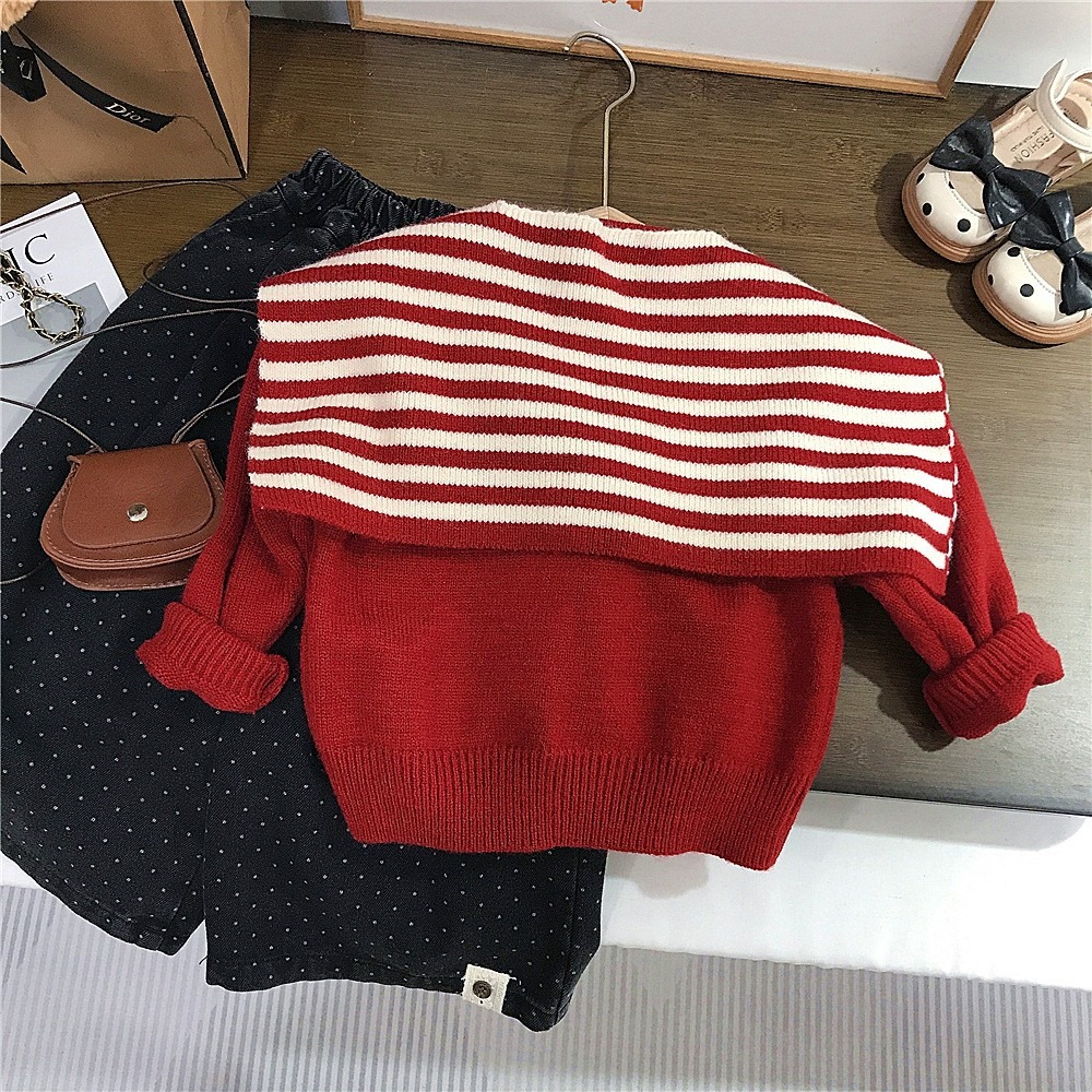 GMK女童針織披肩兩件套毛衣-細節圖5