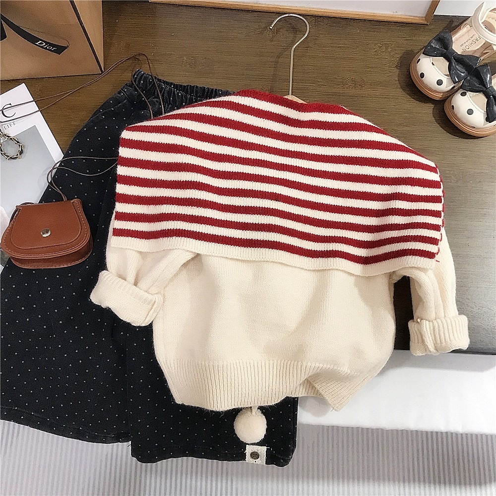 GMK女童針織披肩兩件套毛衣-細節圖6