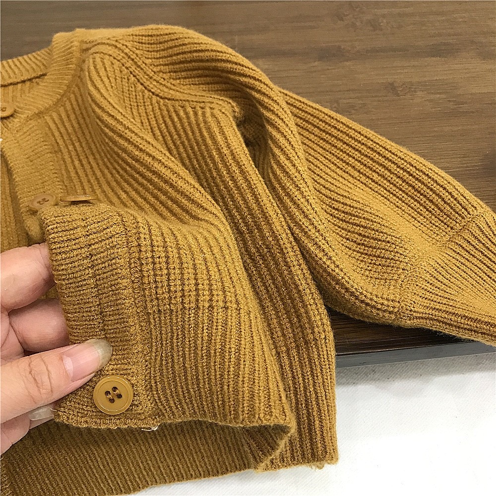 GMK女童森系立領碎花連衣裙/毛衣外套-細節圖7