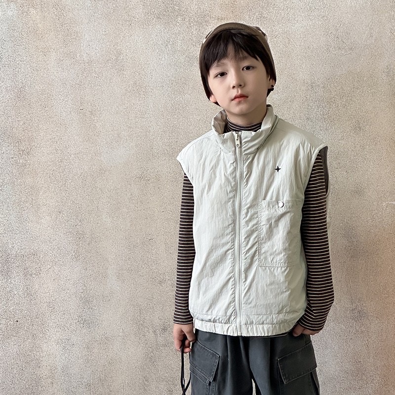 Ambb.kids 春秋兒童輕便夾棉工裝馬甲背心-細節圖4