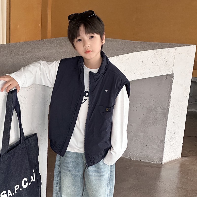 Ambb.kids 春秋兒童輕便夾棉工裝馬甲背心-細節圖7