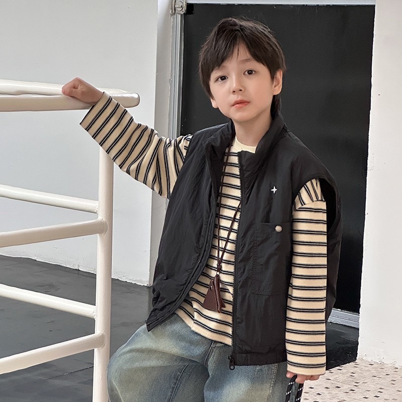 Ambb.kids 春秋兒童輕便夾棉工裝馬甲背心-規格圖8