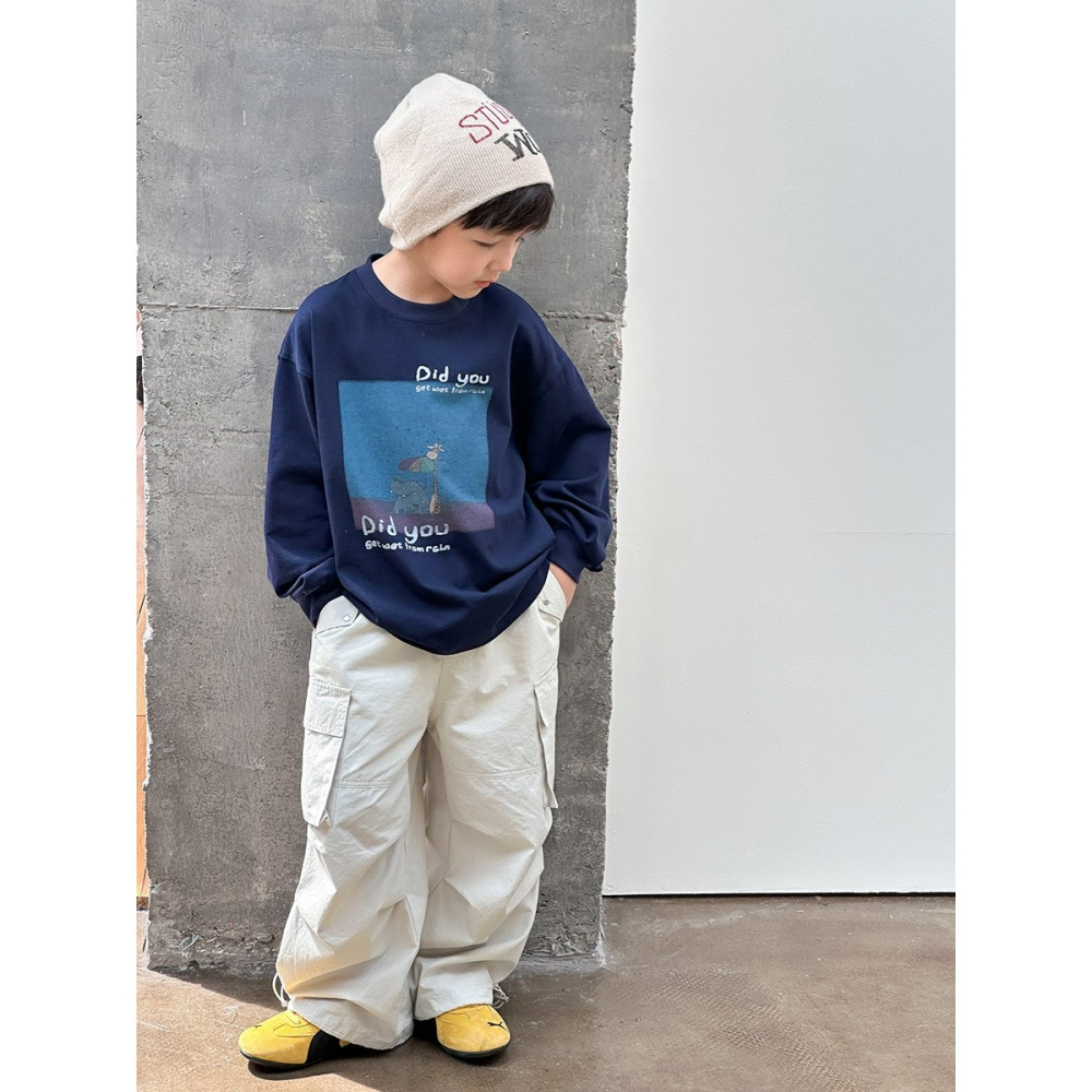 Ambb.kids 春秋兒童韓系字母卡通加厚全棉衛衣-細節圖2