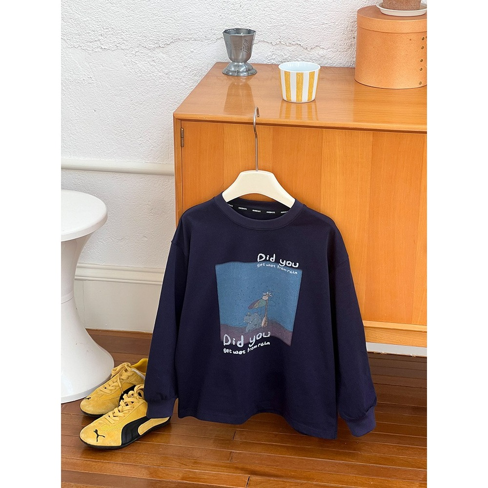 Ambb.kids 春秋兒童韓系字母卡通加厚全棉衛衣-細節圖5