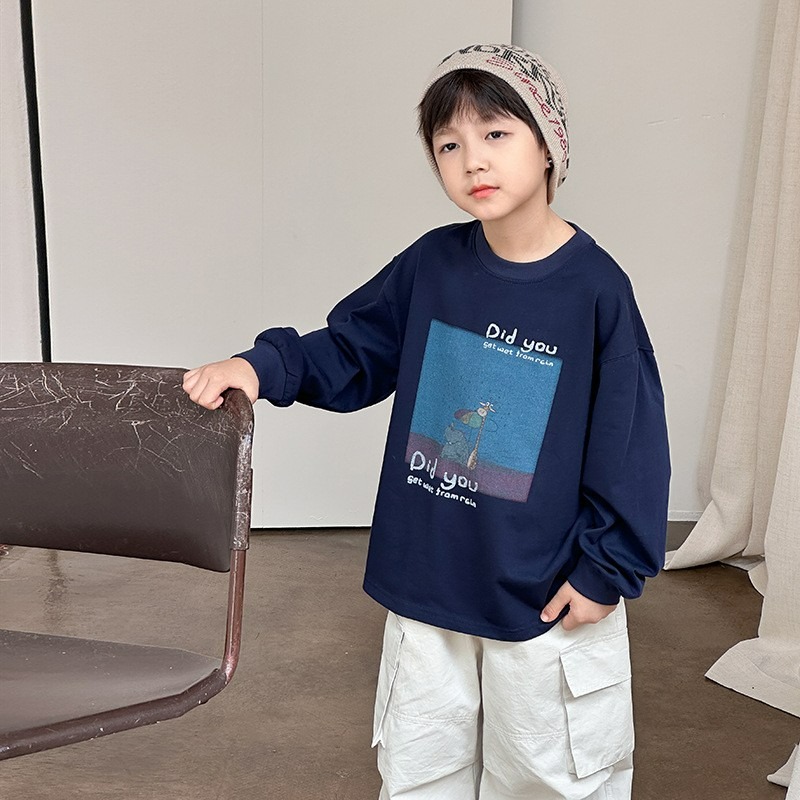 Ambb.kids 春秋兒童韓系字母卡通加厚全棉衛衣-細節圖6