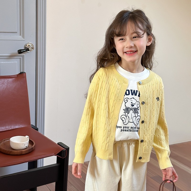 Ambb.kids 女童春季麻花刺繡針織外套-規格圖9