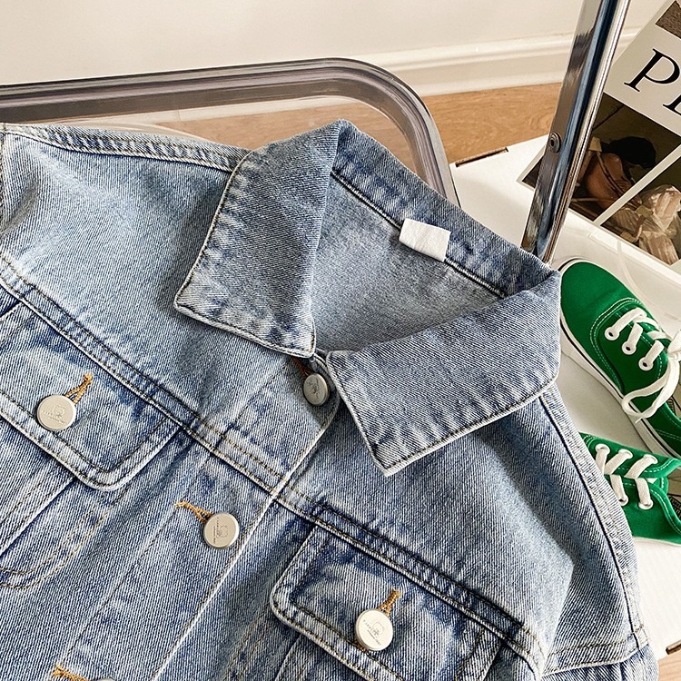 Ambb.kids 女童春季韓風牛仔夾克外套-細節圖6