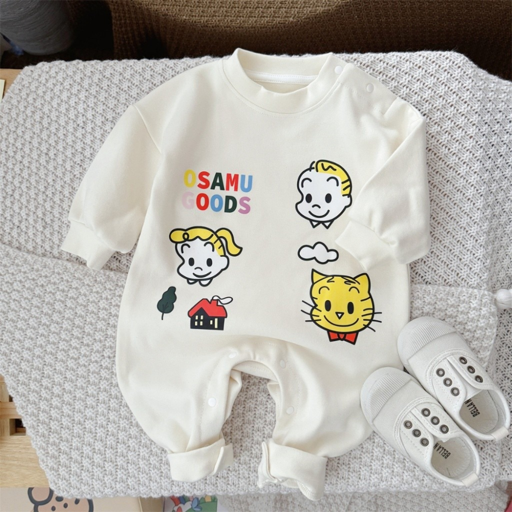 Nebeans寶寶春季卡通OSAMU長袖連身包屁衣-細節圖6