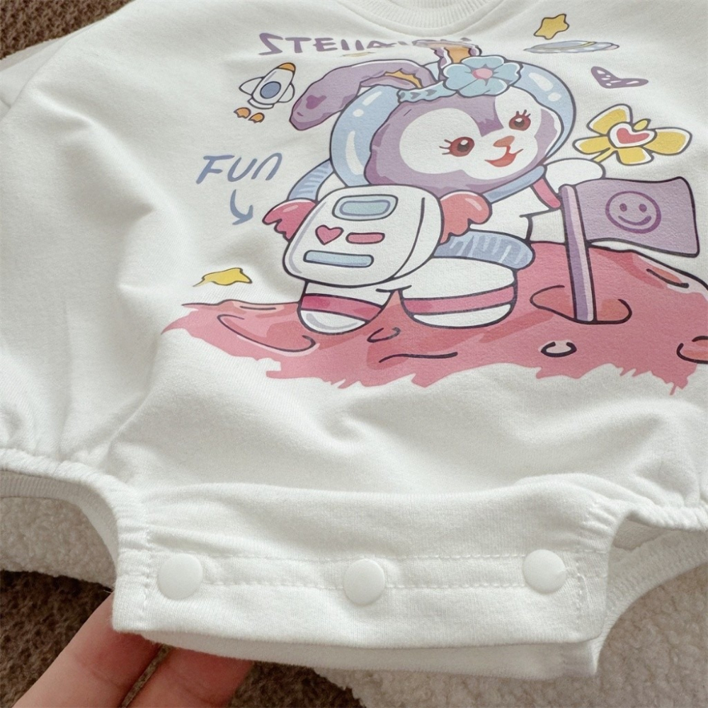 Nebeans寶寶春季卡通兔兔長袖連體包屁衣-細節圖7