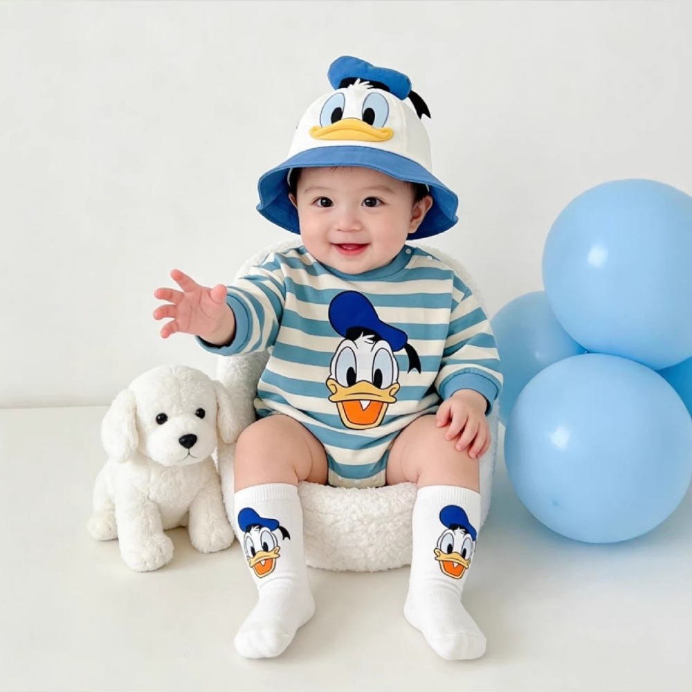 Nebeans寶寶春季卡通條紋包屁衣-規格圖11