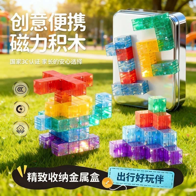 兒童早教玩具-旅行攜帶創意磁力積木-細節圖7