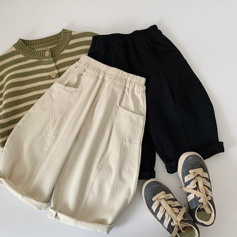 男童春季韓系純色棉布百搭休閒褲-細節圖4