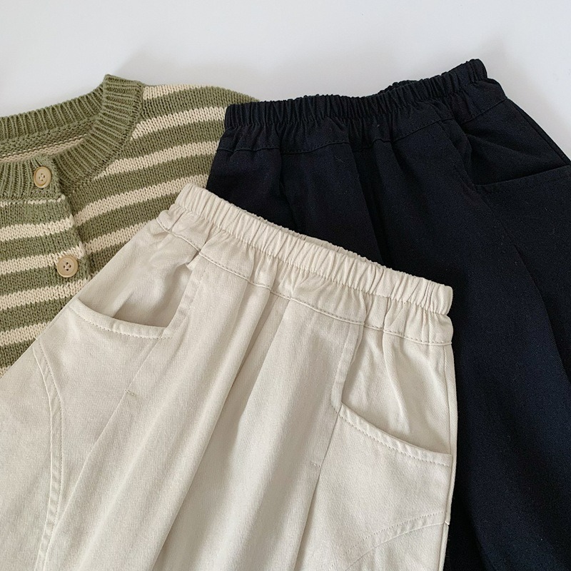 男童春季韓系純色棉布百搭休閒褲-細節圖5
