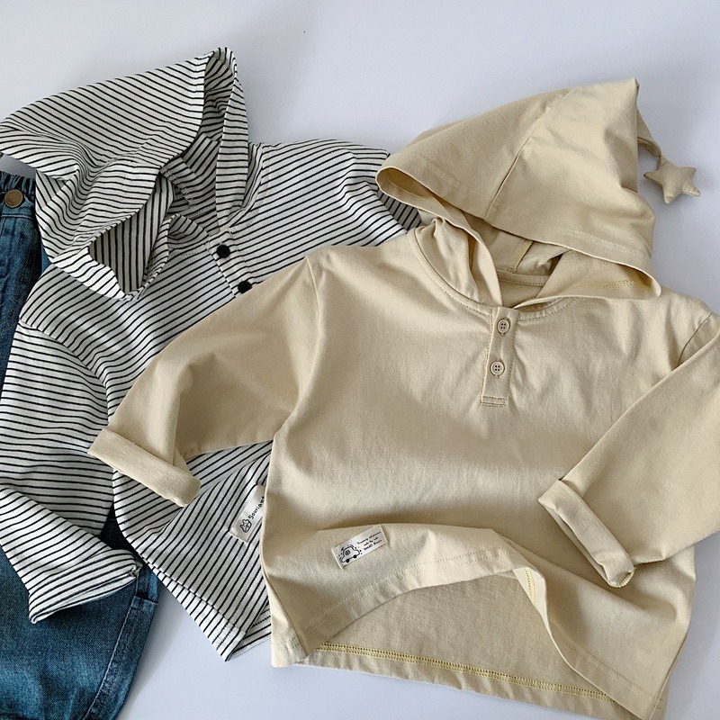 男童春季韓版魔法條紋連帽長袖衛衣-細節圖5