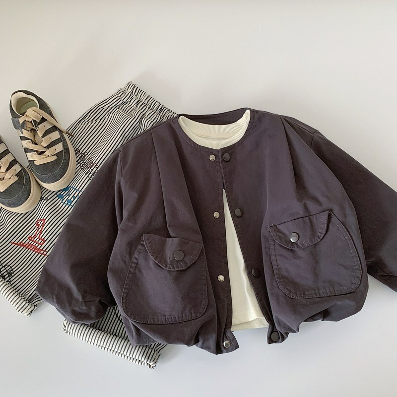 男童春季韓版口袋休閒夾克外套-細節圖2