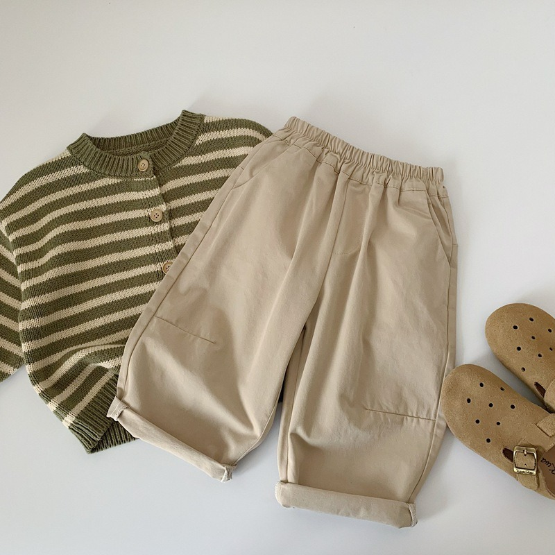 男童春季純色直筒休閒長褲-規格圖5