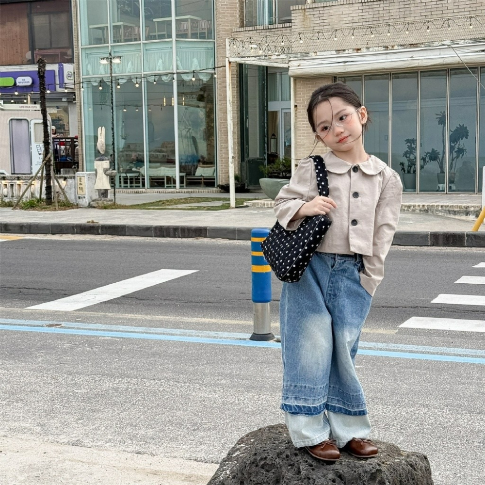 女童春季韓版翻領小西裝開衫外套-細節圖4