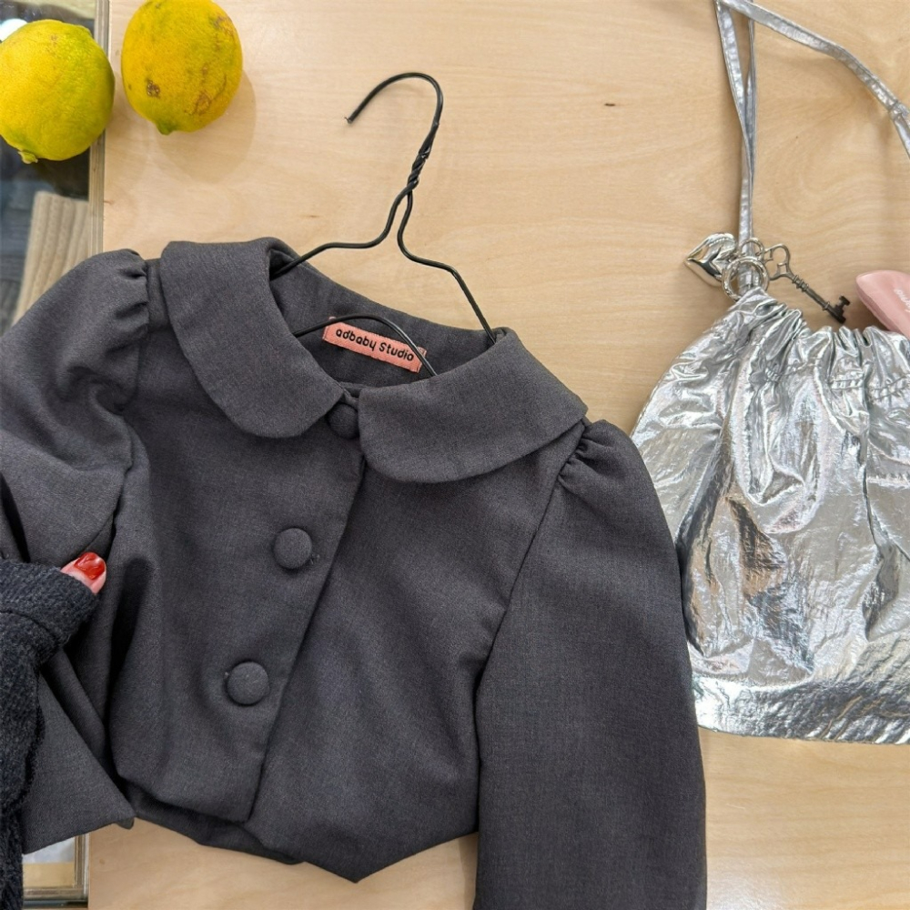 女童春季韓版翻領小西裝開衫外套-細節圖5