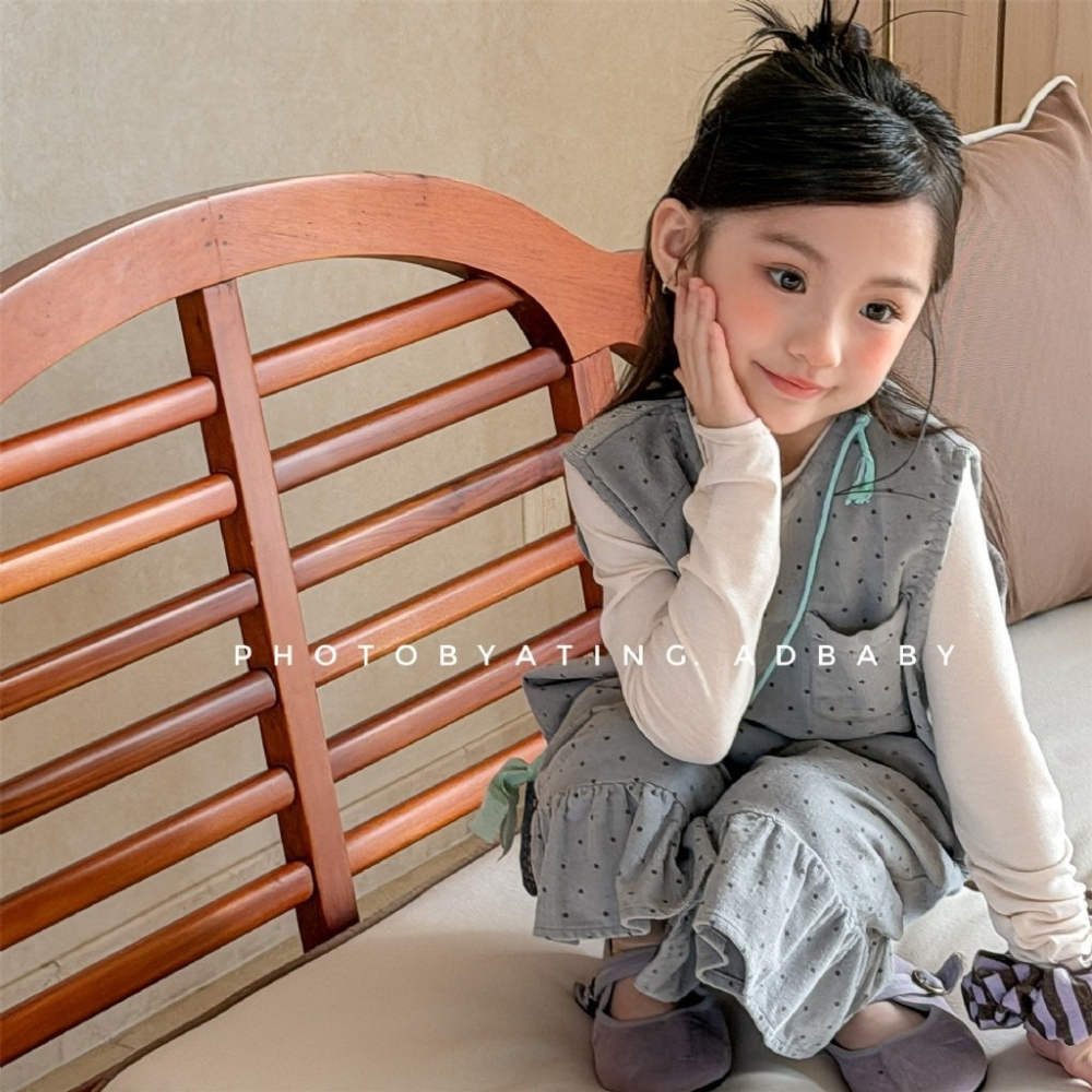 女童春季韓版背心+七分花邊褲套裝-細節圖2