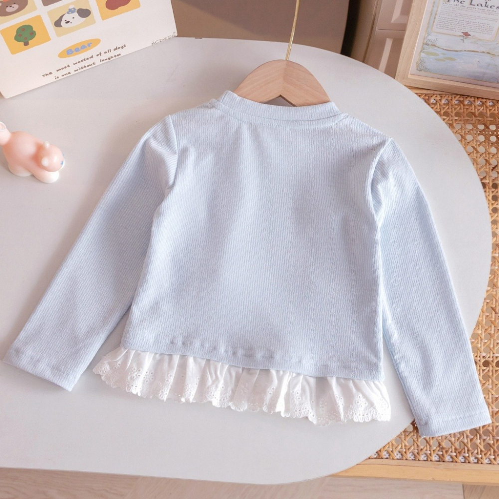 女童春季雲朵小臉荷葉下擺上衣-細節圖4