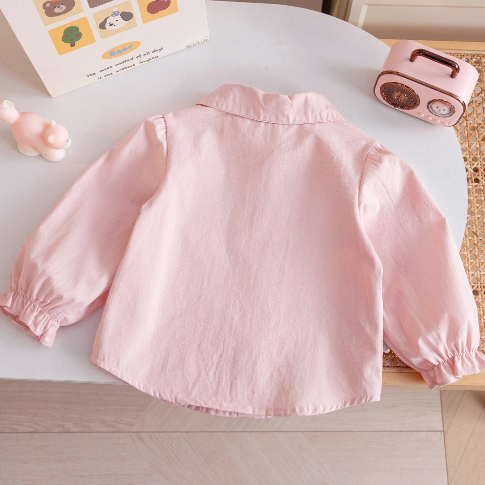 女童春季韓系小熊蝴蝶結襯衫-細節圖4