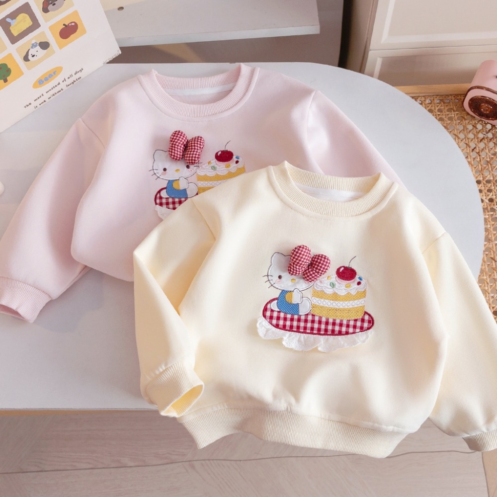女童春季韓系草莓蛋糕貓咪長袖衛衣-規格圖4