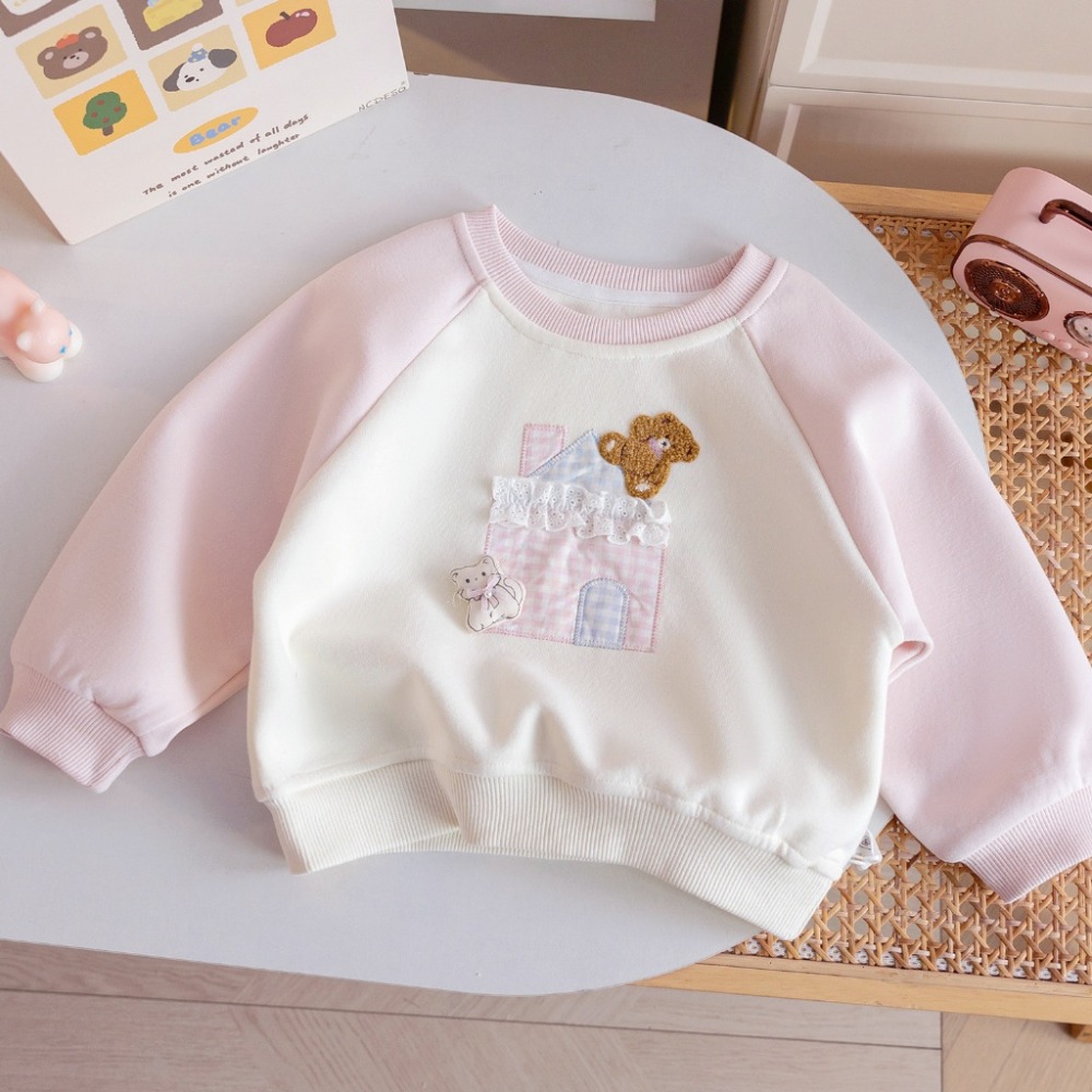 女童春季韓系奶感小熊拼接衛衣-規格圖4