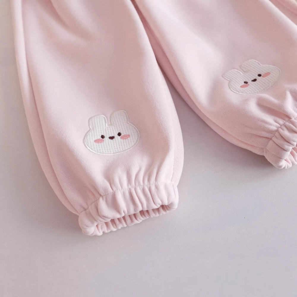 女童春季奶萌兔兔甜心套裝(上衣+長褲)-細節圖4