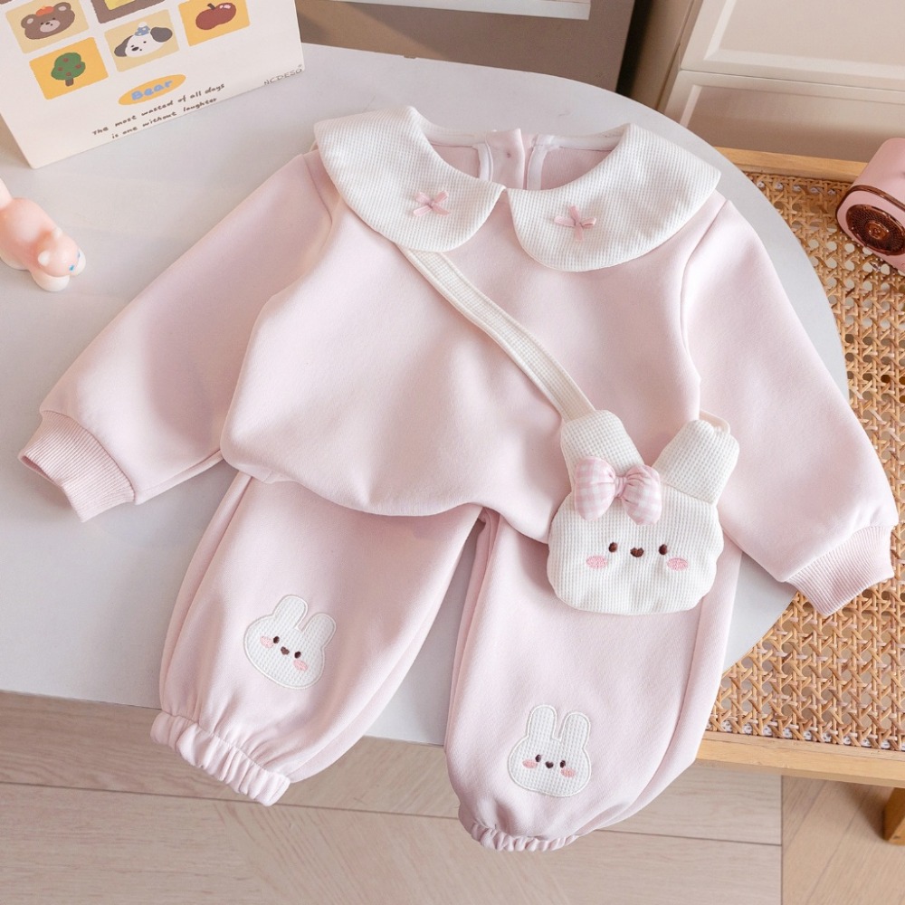 女童春季奶萌兔兔甜心套裝(上衣+長褲)-規格圖4