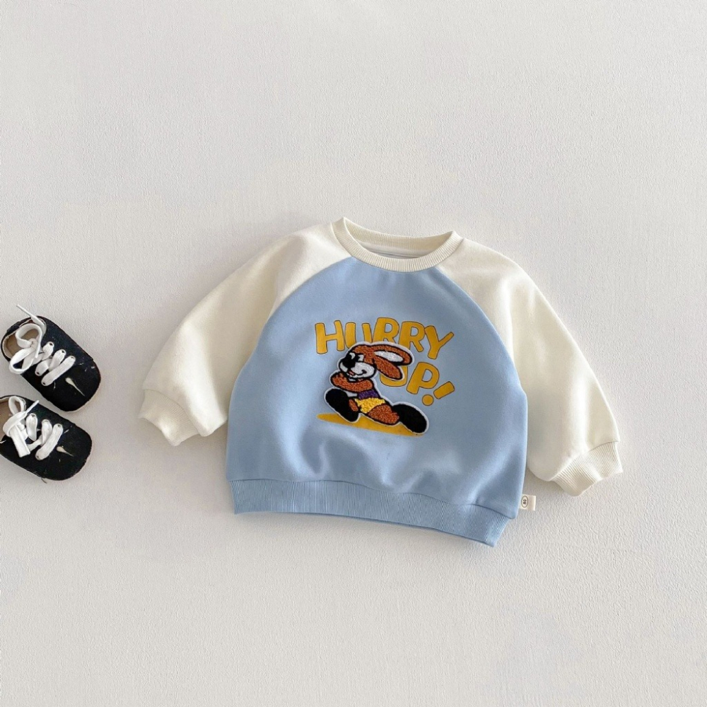 寶寶春季毛巾繡卡通字母插肩長袖衛衣-細節圖8