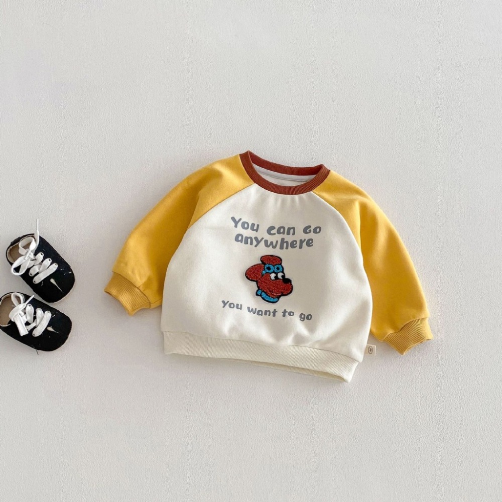 寶寶春季毛巾繡卡通字母插肩長袖衛衣-規格圖9