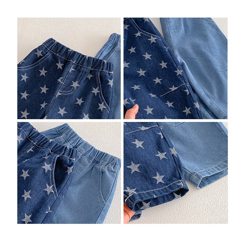 寶寶春季純色星星牛仔休閒褲-細節圖6