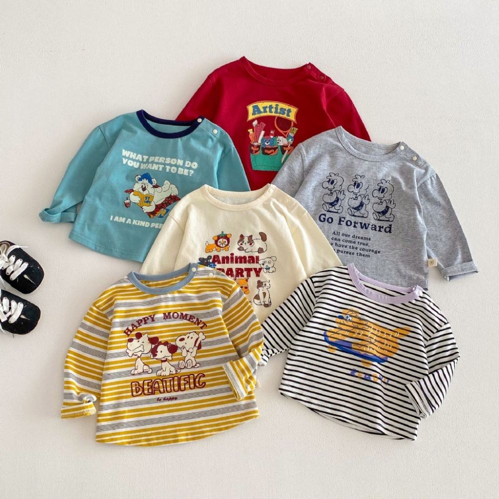 寶寶春季卡通印花長袖打底T恤-細節圖2