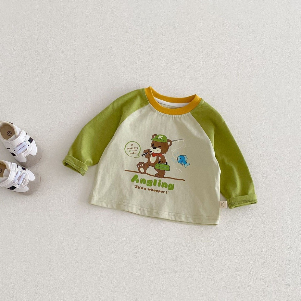 寶寶春季撞色卡通拼接塗鴉長袖打底衫-細節圖7