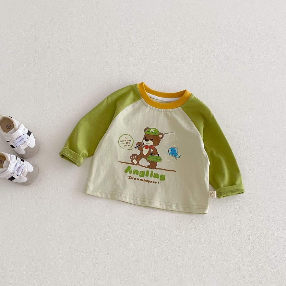 寶寶春季撞色卡通拼接塗鴉長袖打底衫-規格圖8