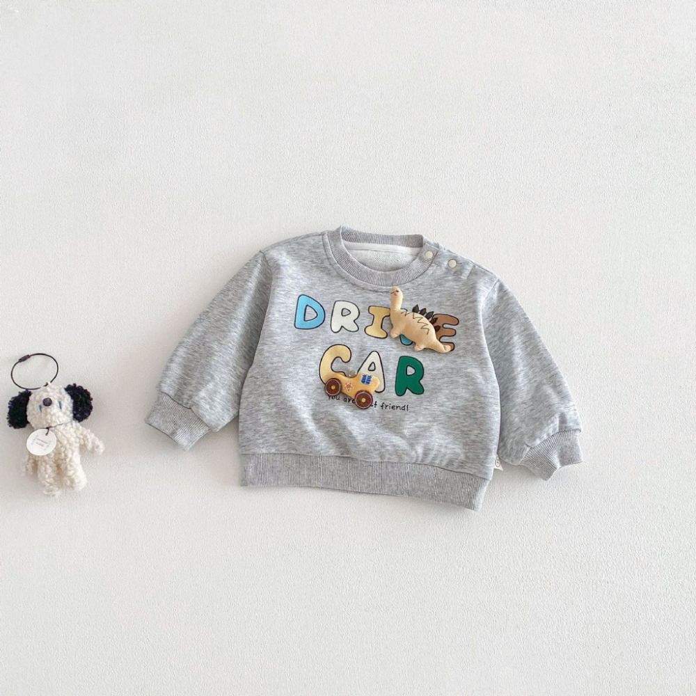 寶寶春季毛巾繡狗狗立體玩偶長袖衛衣-細節圖7