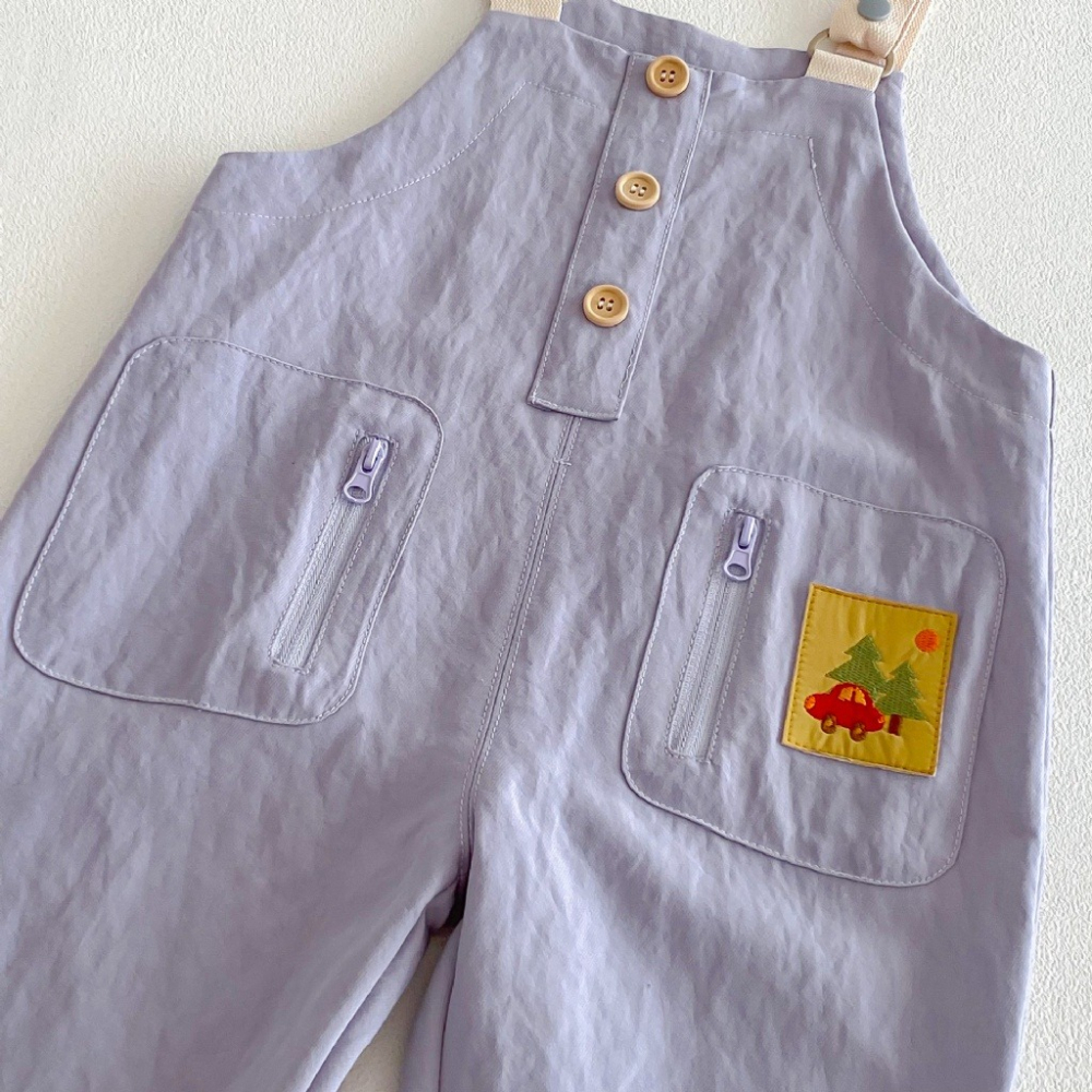 寶寶春季標籤純色休閒吊帶長褲-細節圖6