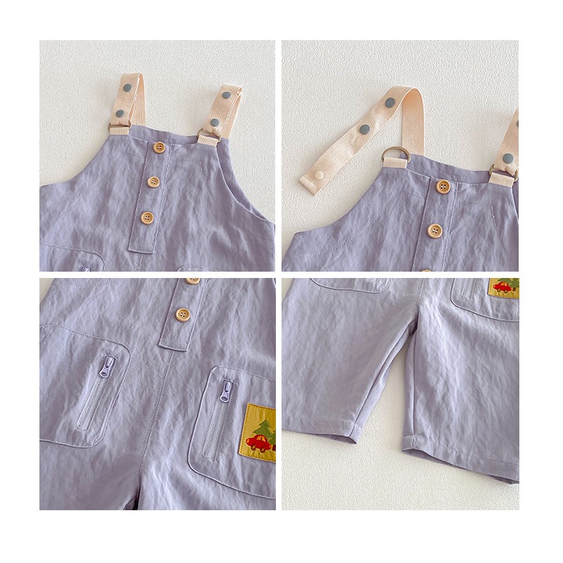 寶寶春季標籤純色休閒吊帶長褲-細節圖8
