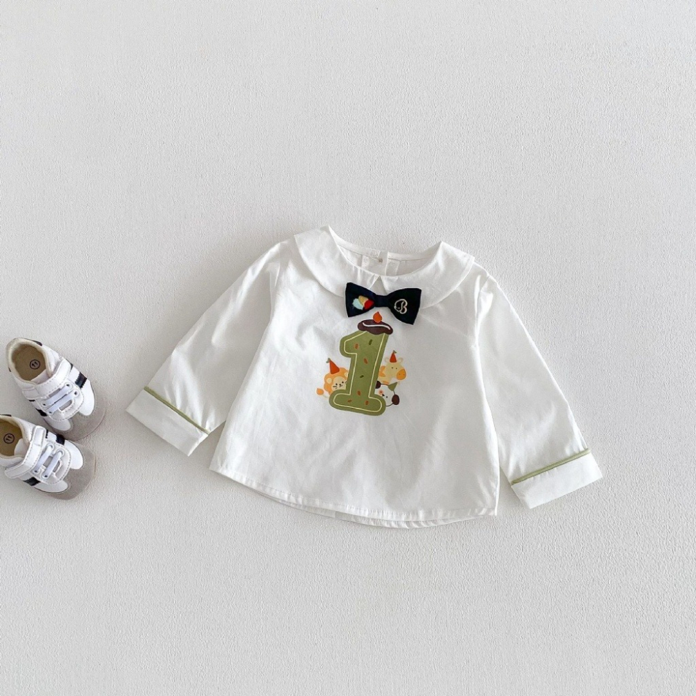 寶寶春季卡通領結禮服襯衫/吊帶褲-細節圖6